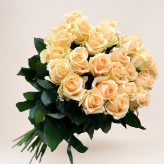 Bouquet of 25 Roses Peach Avalanche