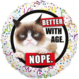 Фольгована кулька "Сердитий кіт з віком НЕ краще - Grumpy Cat ПАК"