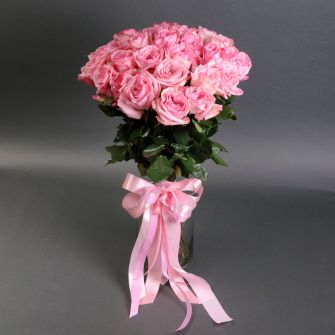 Букет із 25 троянд Пінк Охара