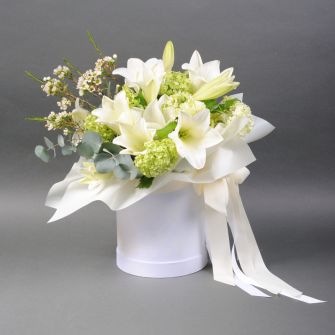Composition with white lilies