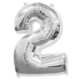 Шар серебряный Цифра 2