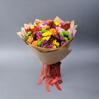 Букет хризантем Сантини "Разноцветный"