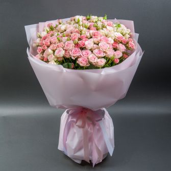 Букет із 31 троянди спрей Гуд Муд і Грація