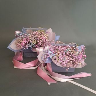 Arrangement of rainbow gypsophila