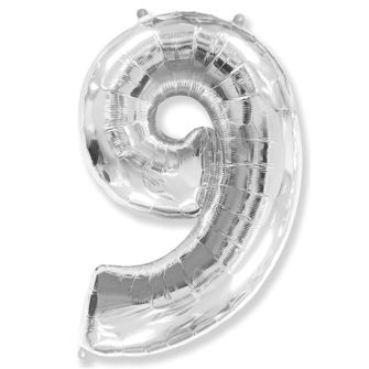 Шар серебряный Цифра 9