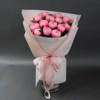Bouquet of pink peonies "Sakura"