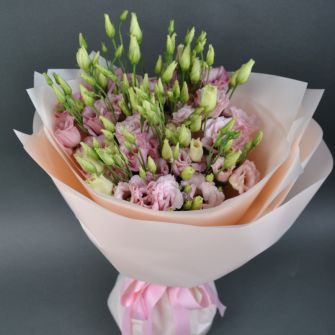 Bouquet of pink eustomas
