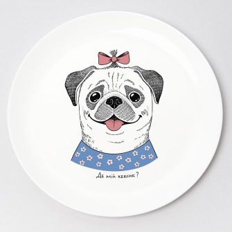 Plate "Lady Pug"