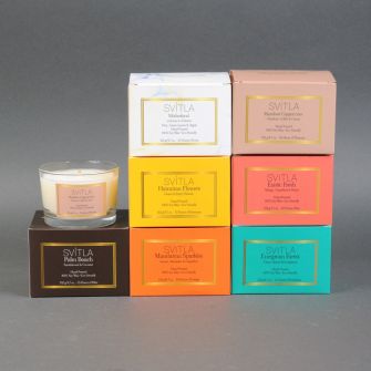 Aromatic candle SVITLA in glass 130 gr assorted