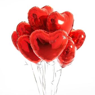 9  heart shaped balloons