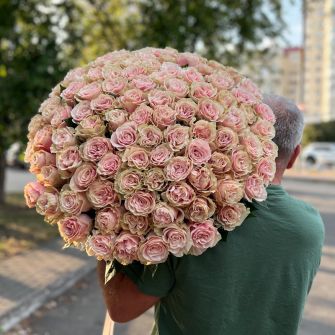 Bouquet of 101 roses Pink Mondial