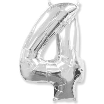 Шар серебряный Цифра 4