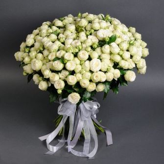 Bouquet of 40 Snow World spray roses
