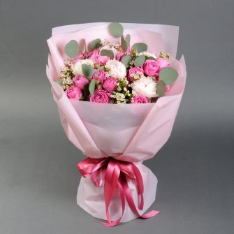 Букет с пионами "Адель"