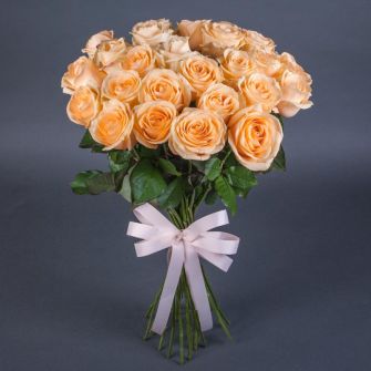 Bouquet of 25 Roses Peach Avalanche