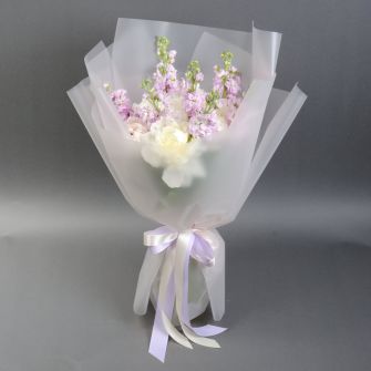 Bouquet of peonies and mattiola