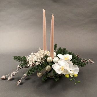 New Year's composition (size S) with orchids