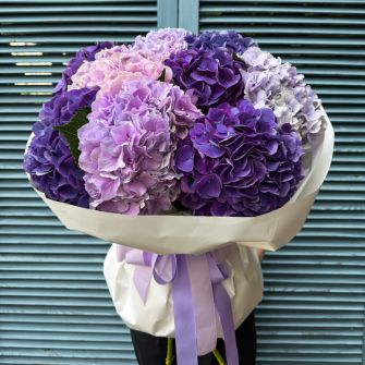 Букет гортензий "Лавандовая лужайка"