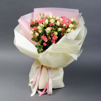 Bouquet of 25 Roses Grace and Snow Flake