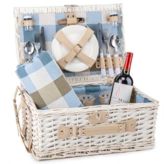 Посуд набір кошик для пікніка "Пригода" на 4 особи, білий