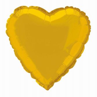 Шар сердце золотое 81 см