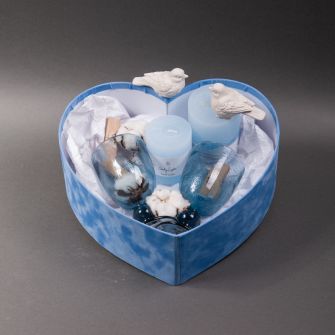 Gift set "Blue Lagoon" with glasses and candles