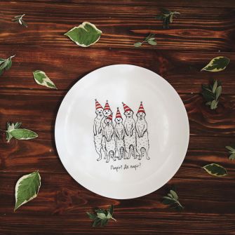 Plate "Hungry Meerkits"