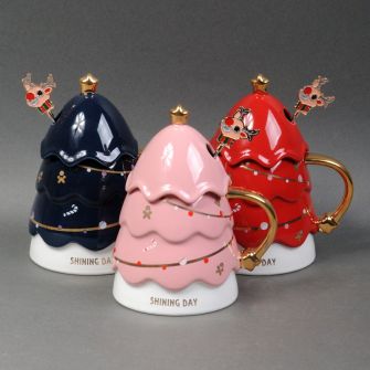 Чашка с крышкой и ложкой "Щедрый вечер" в ассортименте