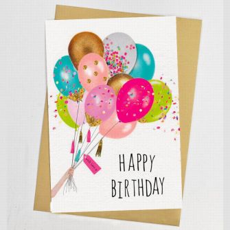 Листівка з конвертом "Happy Birthday" кульки