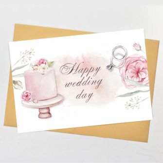 Postcard with envelope "Happy Wedding day"