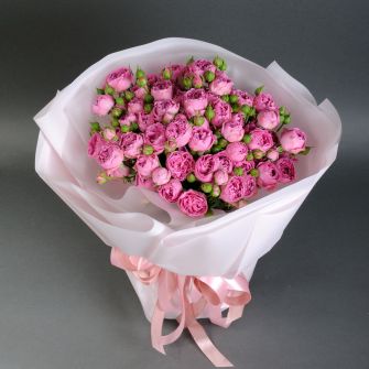 Bouquet of 15 Misty Bubbles roses