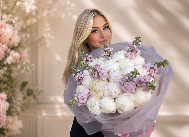 Bouquets with peonies