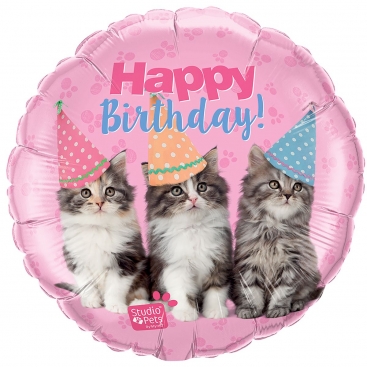 Balloon with kitties Happy Birthday 46 cm