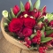 Букет Рубінова екстраваганція з тюльпанів, амарилісів та троянд - Фото 3