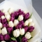Букет тюльпанів мікс Чорничне Парфе - Фото 2