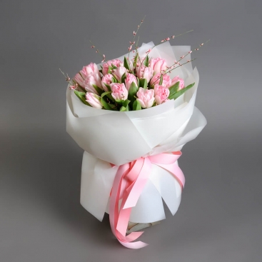 Bouquet of  tulips Rose quartz