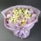 Букет с розами Сноу Ворлд и орхидеями - Фото 2