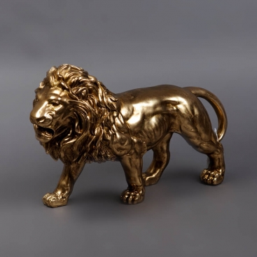 Decorative figurine lion gold 43 cm