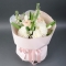 Букет Білосніжний матіола, діантус, тюльпан та ранункулюс - Фото 1