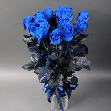 Букет 15 троянд Блакитна мрія