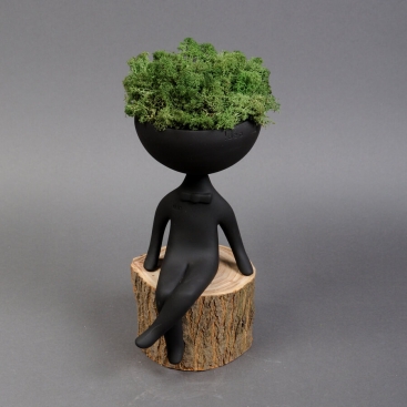 Кашпо черное Джентельмен-2