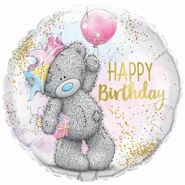 Balloon round Happy birthday. Teddy bear 46 cm