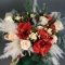 Композиция Зимний вальс розы и амариллис в бархатной коробке  - Фото 3