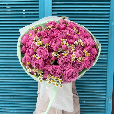 Букет Малиново-ромашкова галявина