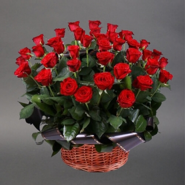 Basket of red roses