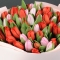 Букет із тюльпанів Червоно-рожевий - Фото 3