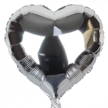 Heart-shaped balloon silver 45 cm
