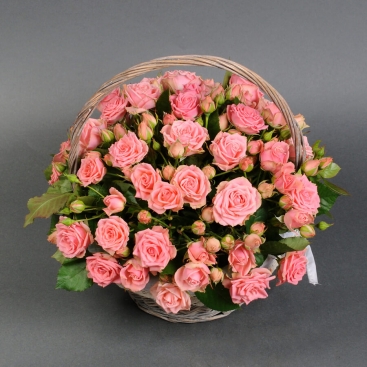 Basket of roses Pink Vanessa