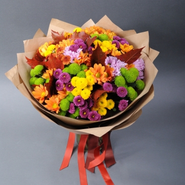 Букет хризантем Сантини Разноцветный