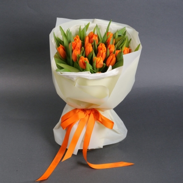 Bouquet of orange tulips